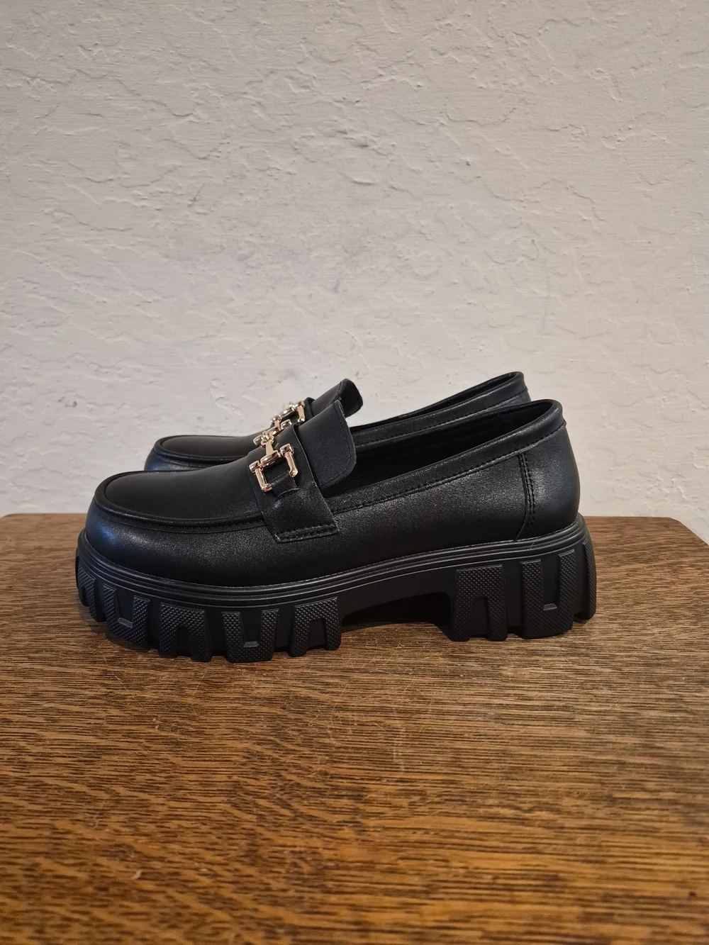 Black Chunky Platform Loafers  Women's Size US 7.5